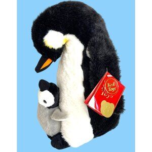 Plush Penguin Mom Chick Antarctica Black White Emperor Toy Stuffed Animal  NWT